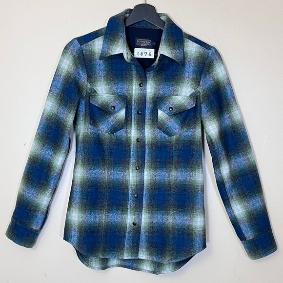 Pendleton Canyon 100% Virgin Wool Snap Button Western Shirt - Women's Size XS - Picture 1 of 10